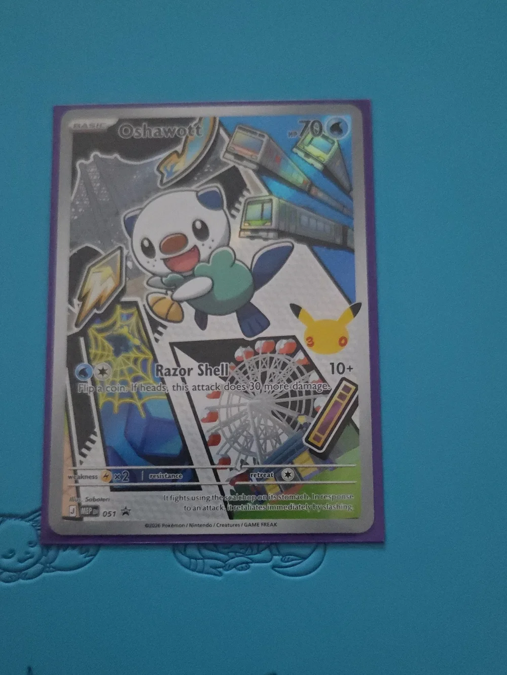 Oshawott Collectible Card - Purple Sleeve